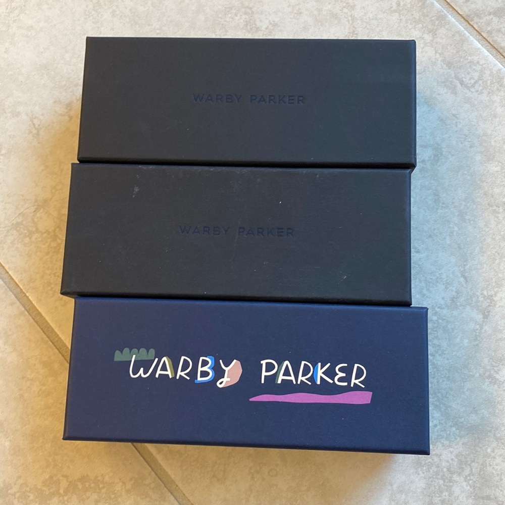 3 warby Parker eyeglass cases